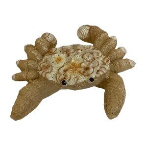 Crab Figurine Coast Beach Souvenir Home Decor Shells Ocean Resin 4"x3"x1"